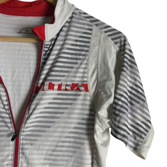 Performance Bicycle Ultra White Red Cycling Jersey Short Sleeve Zip Up Shirt M - Picture 3 of 10